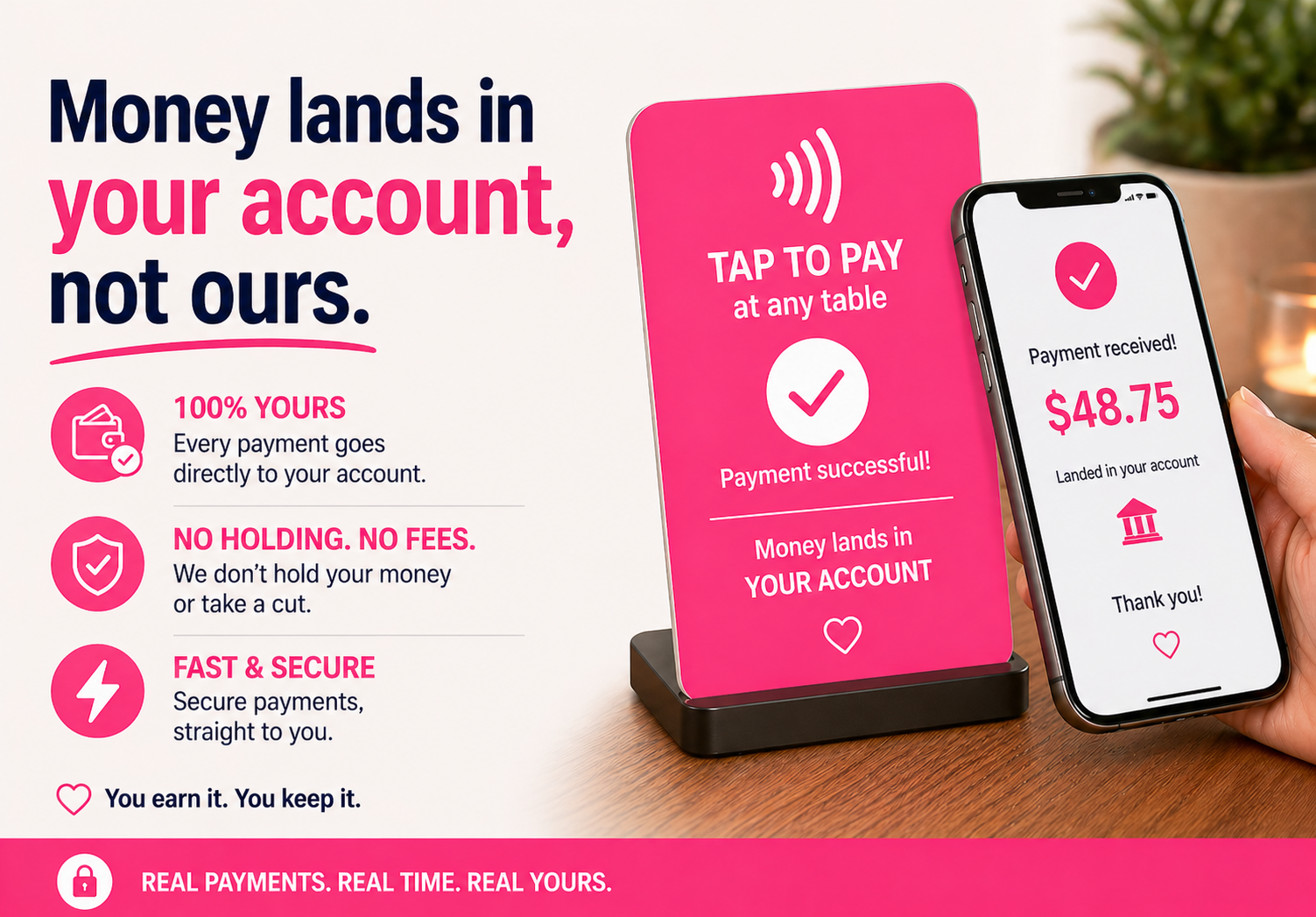 Direct bank payouts via Stripe