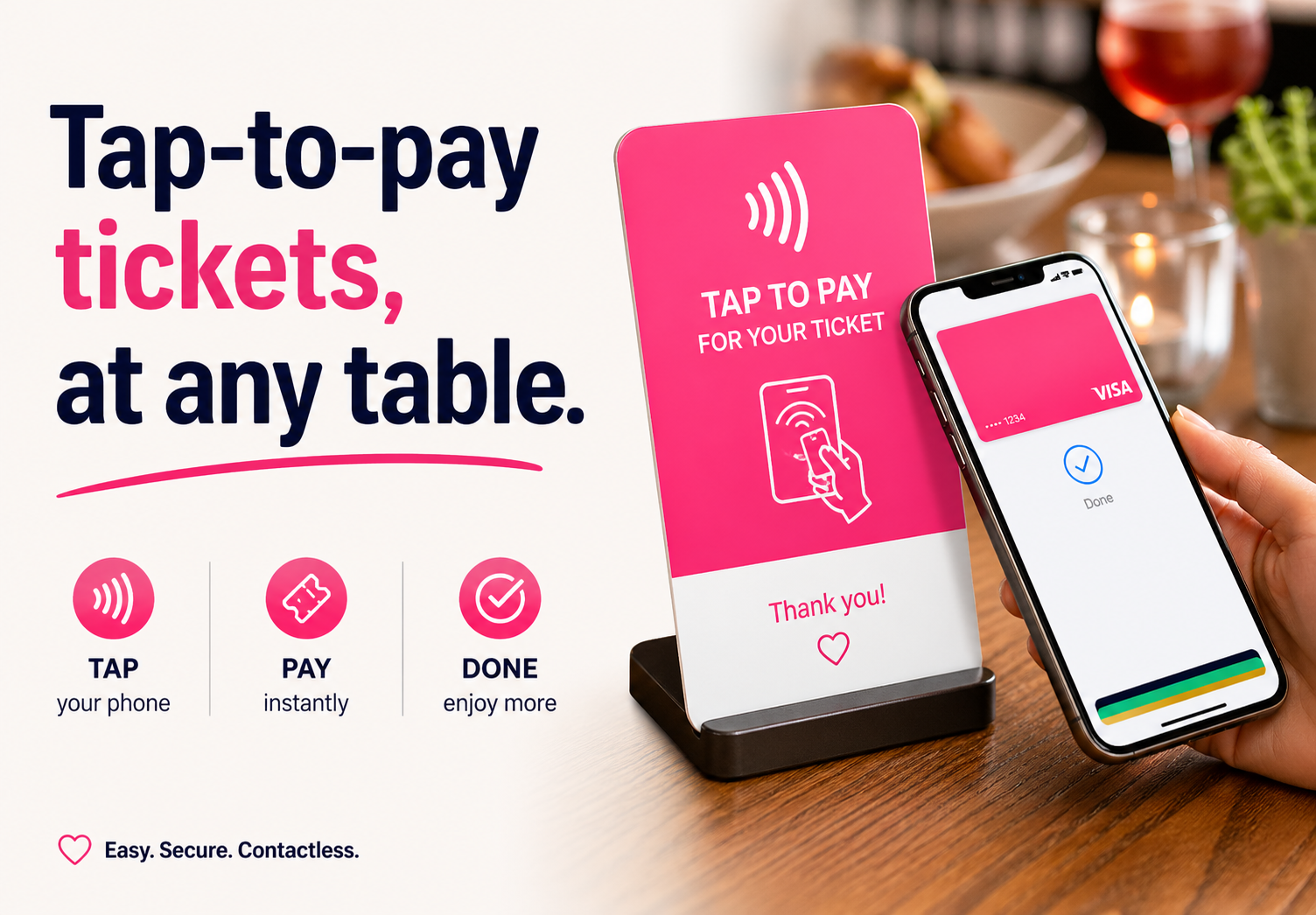 Selling raffle tickets on a phone with tap-to-pay